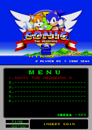 Sonic The Hedgehog 2 (Mega-Tech) Title Screen
